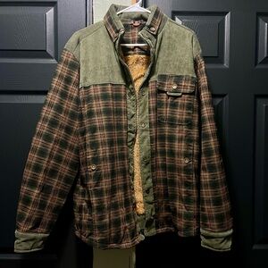 Men’s M Green, Brown, Tan Flannel Jacket “Wanderer Jacket”